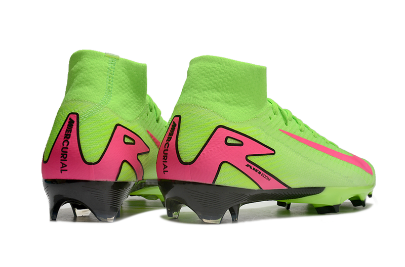 CHUTEIRA NIKE AIR ZOOM MERCURIAL SUPERFLY 10 ELITE CAMPO - VERDE E ROSA