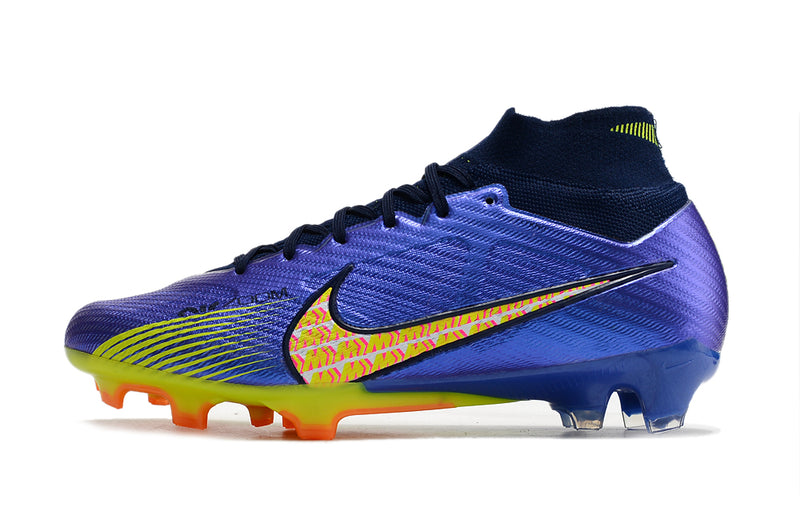 CHUTEIRA NIKE AIR ZOOM MERCURIAL SUPERFLY 9 ELITE CAMPO - AZUL E AMARELA