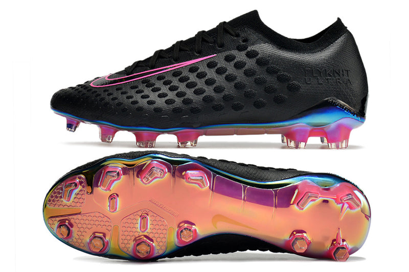 CHUTEIRA NIKE PHANTOM ULTRA VENOM ELITE CAMPO - PRETA E ROSA