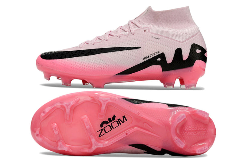 CHUTEIRA NIKE AIR ZOOM MERCURIAL SUPERFLY 9 ELITE CAMPO "MAD BRILLIANCE" - ROSA E PRETA