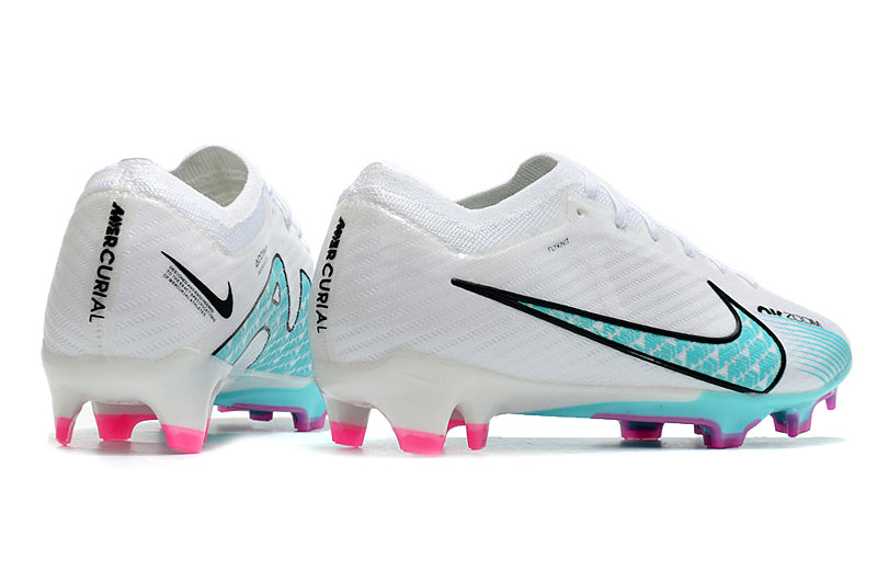 CHUTEIRA NIKE AIR ZOOM MERCURIAL VAPOR 15 ELITE CAMPO - BRANCA E AZUL