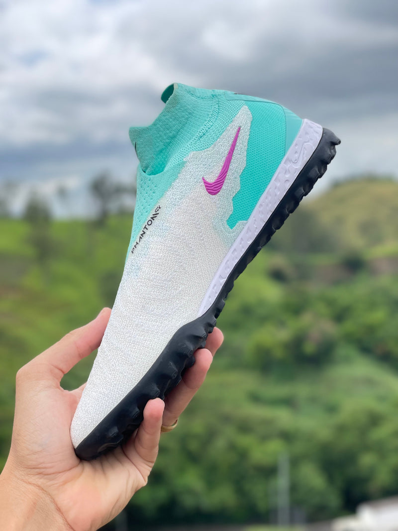 CHUTEIRA NIKE PHANTOM GX ELITE SOCIETY - VERDE E BRANCA (PRONTA ENTREGA)