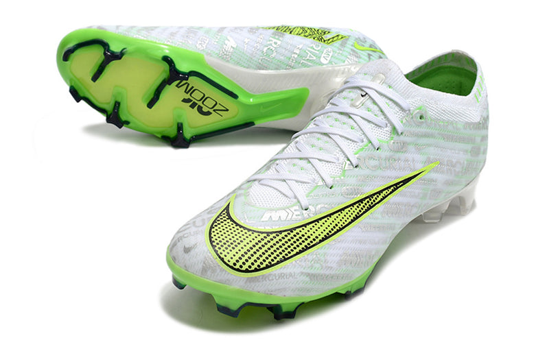 CHUTEIRA NIKE AIR ZOOM MERCURIAL VAPOR 15 ELITE CAMPO "XXV" -BRANCA E VERDE