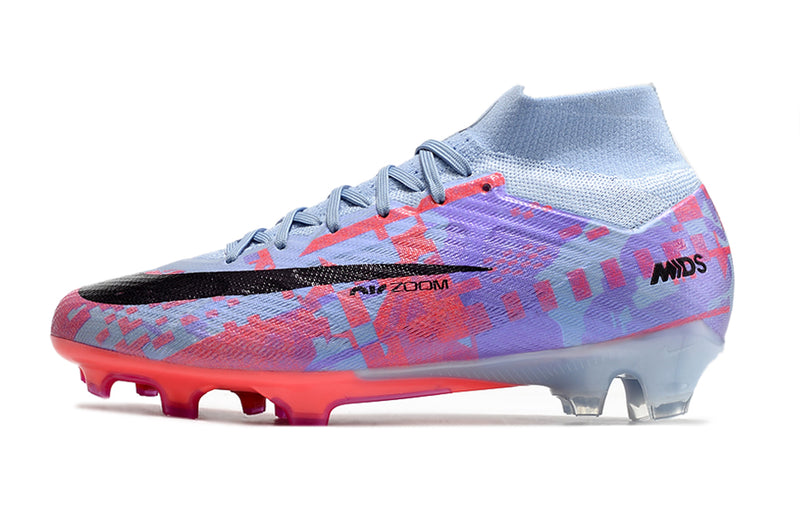 CHUTEIRA NIKE AIR ZOOM MERCURIAL SUPERFLY 9 ELITE CAMPO "VALENTINE'S DAY" - ROXA E VERMELHA