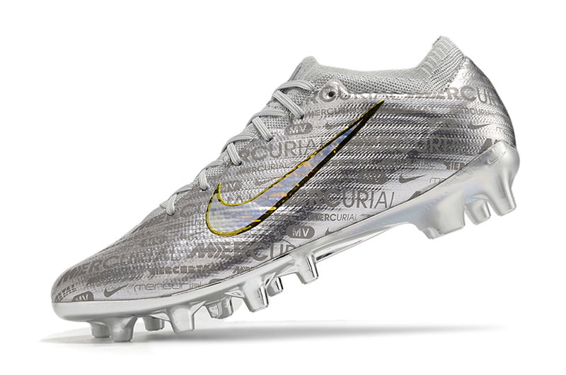 CHUTEIRA NIKE AIR ZOOM MERCURIAL VAPOR 15 ELITE CAMPO (AG) "25 ANOS" - PRATA