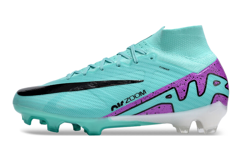 CHUTEIRA NIKE AIR ZOOM MERCURIAL SUPERFLY 9 ELITE CAMPO "PEAK READY" - CIANO E ROXA
