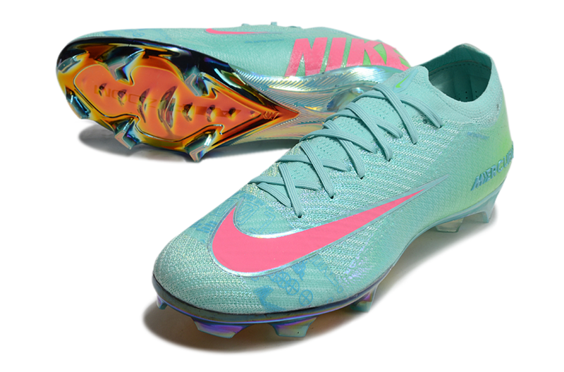 CHUTEIRA NIKE AIR ZOOM MERCURIAL VAPOR 16 ELITE CAMPO "COSMIC SPEED 2" - VERDE E ROSA