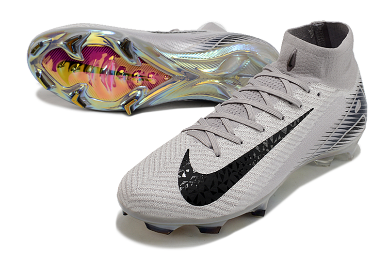 CHUTEIRA NIKE AIR ZOOM MERCURIAL SUPERFLY 10 ELITE CAMPO - CINZA E PRETA
