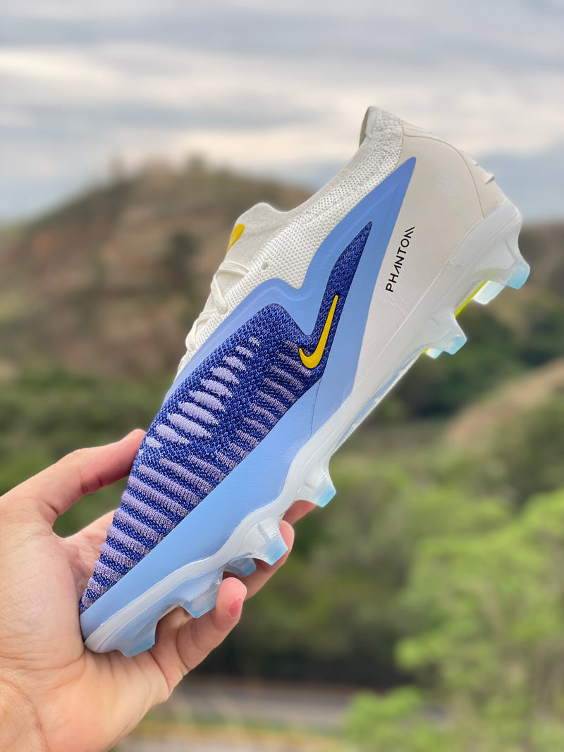 [PRONTA ENTREGA] CHUTEIRA NIKE PHANTOM 6 ELITE CAMPO "FEAR NOTHING" - BRANCA E AZUL