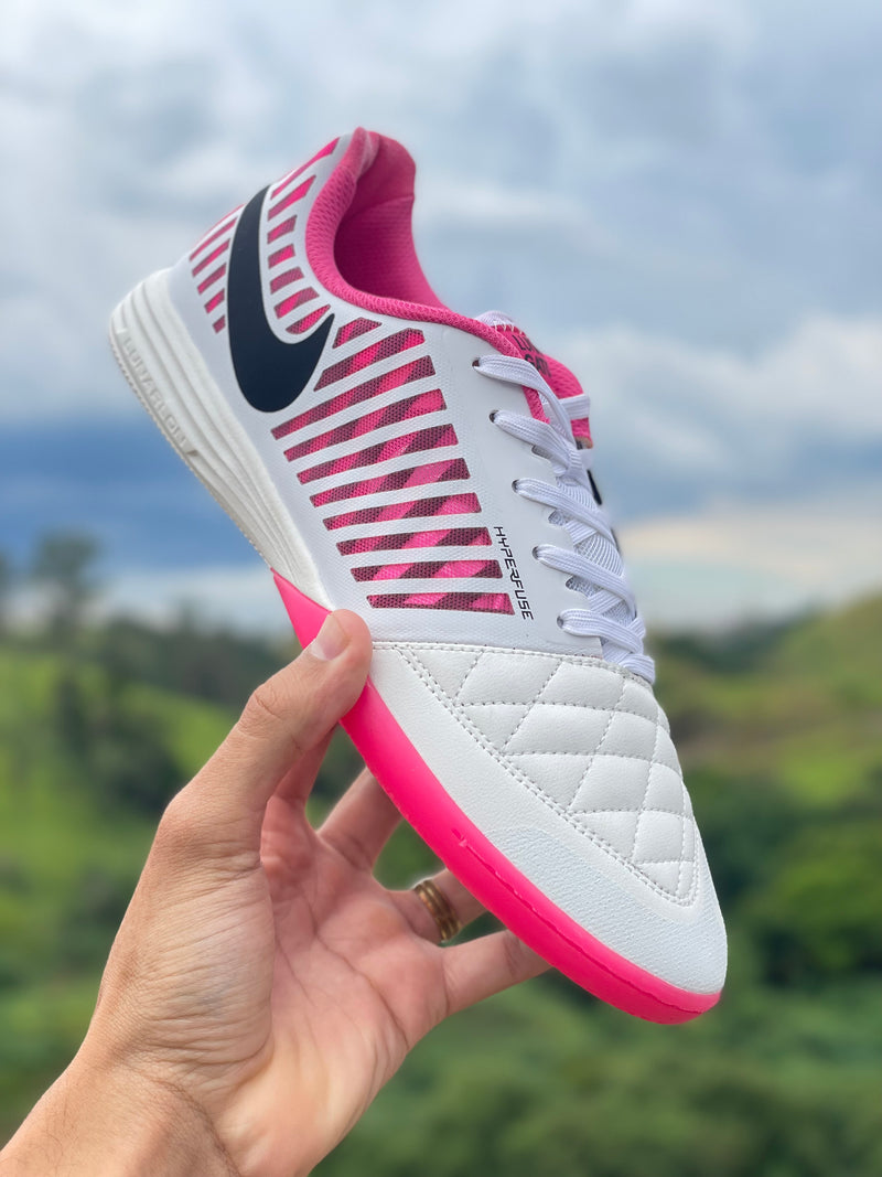 CHUTEIRA NIKE LUNAR GATO FUTSAL - BRANCA E ROSA (PRONTA ENTREGA)