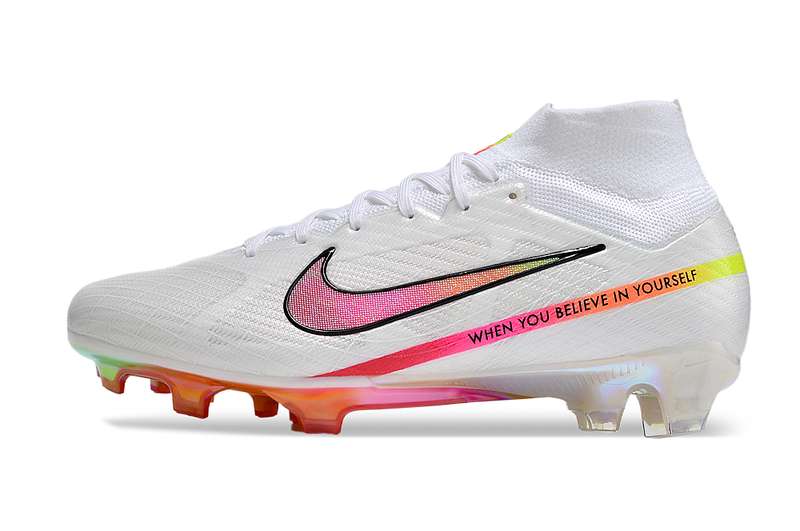 CHUTEIRA NIKE AIR ZOOM MERCURIAL SUPERFLY 9 ELITE CAMPO "RASHFORD" - BRANCA