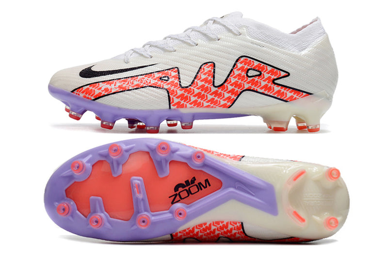 CHUTEIRA NIKE AIR ZOOM MERCURIAL VAPOR 15 ELITE CAMPO (AG) "DISRUPTION" - BRANCA E VERMELHA
