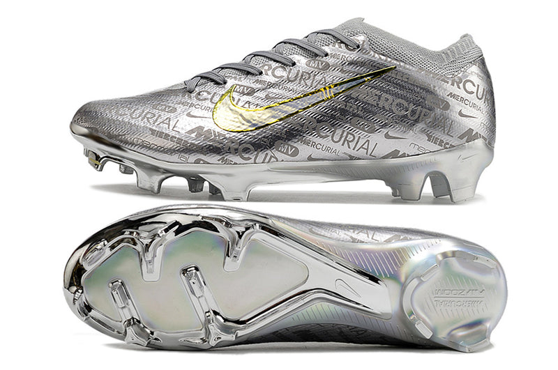 CHUTEIRA NIKE AIR ZOOM MERCURIAL VAPOR 15 ELITE CAMPO "25 ANOS" - PRATA