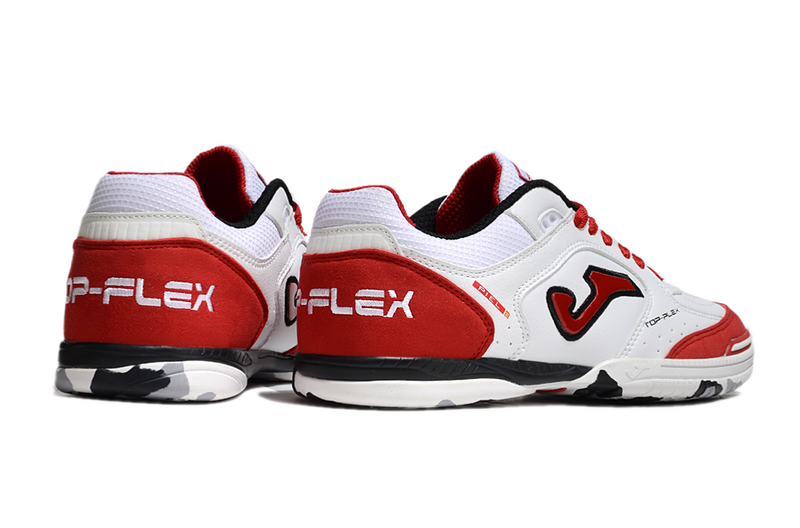 CHUTEIRA JOMA TOP FLEX FUTSAL - BRANCA E VERMELHA