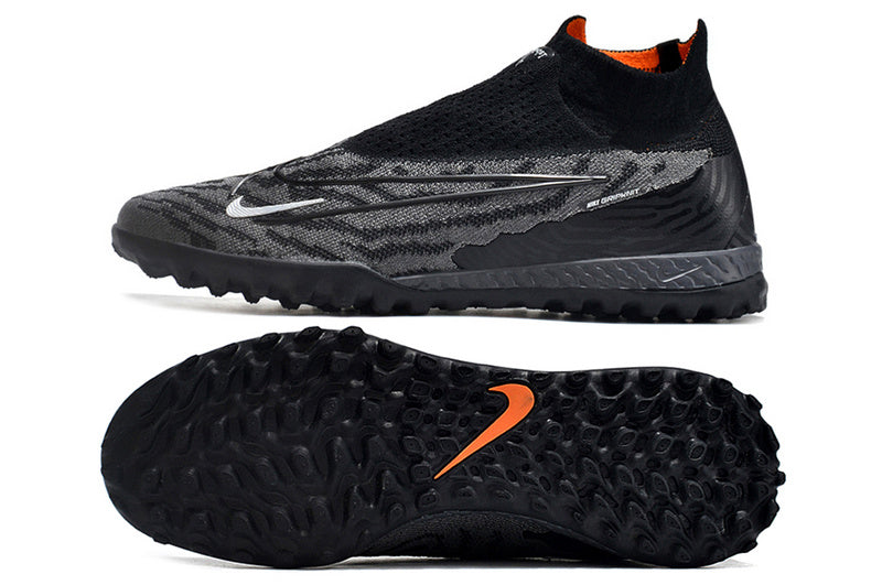 CHUTEIRA NIKE PHANTOM GX DYNAMIC FIT ELITE SOCIETY - CINZA, PRETA E LARANJA