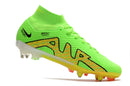 CHUTEIRA NIKE AIR ZOOM MERCURIAL SUPERFLY 9 ELITE TRAVA MISTA FIXA - VERDE E AMARELA