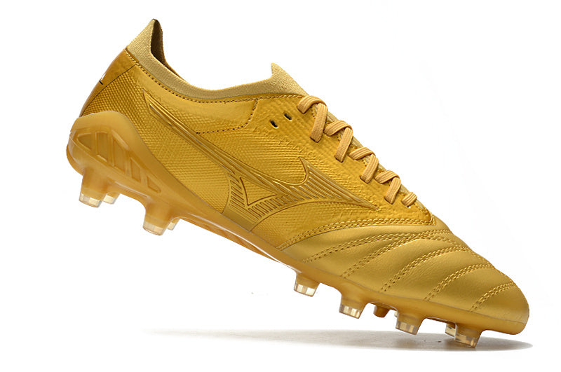 CHUTEIRA MIZUNO MORELIA NEO III JAPAN CAMPO - DOURADA
