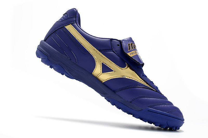 CHUTEIRA MIZUNO MORELIA II SOCIETY - AZUL E DOURADA