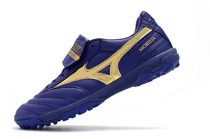 CHUTEIRA MIZUNO MORELIA II SOCIETY - AZUL E DOURADA