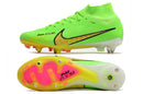 CHUTEIRA NIKE AIR ZOOM MERCURIAL SUPERFLY 9 ELITE TRAVA MISTA FIXA - VERDE E AMARELA