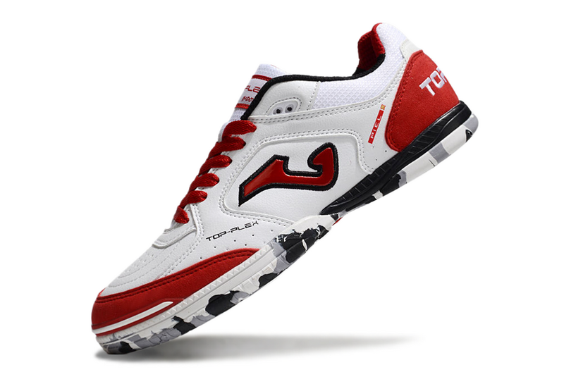 CHUTEIRA JOMA TOP FLEX FUTSAL - BRANCA E VERMELHA