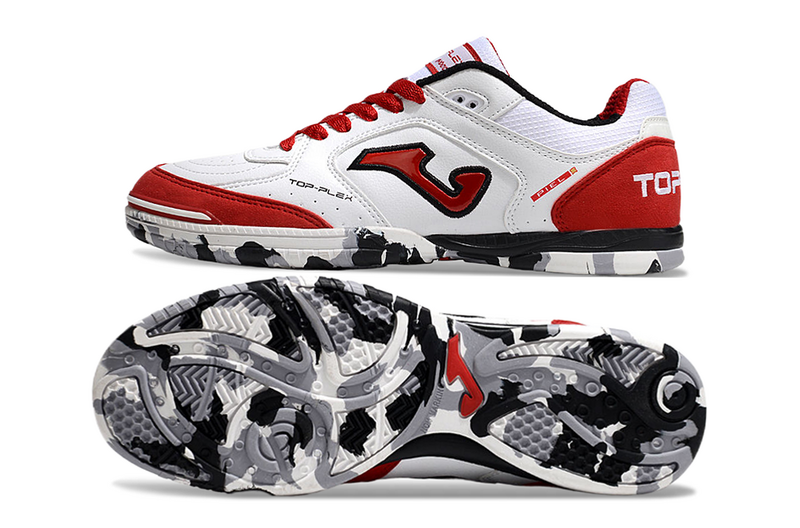 CHUTEIRA JOMA TOP FLEX FUTSAL - BRANCA E VERMELHA