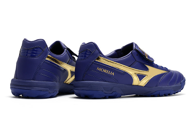 CHUTEIRA MIZUNO MORELIA II SOCIETY - AZUL E DOURADA