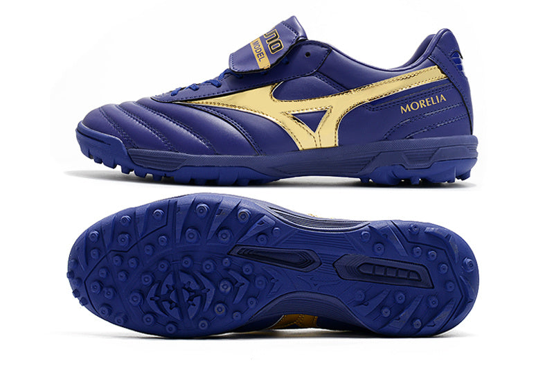 CHUTEIRA MIZUNO MORELIA II SOCIETY - AZUL E DOURADA