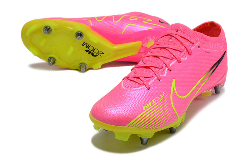 CHUTEIRA NIKE AIR ZOOM MERCURIAL VAPOR 15 ELITE TRAVA MISTA "LUMINOUS" - ROSA E AMARELA