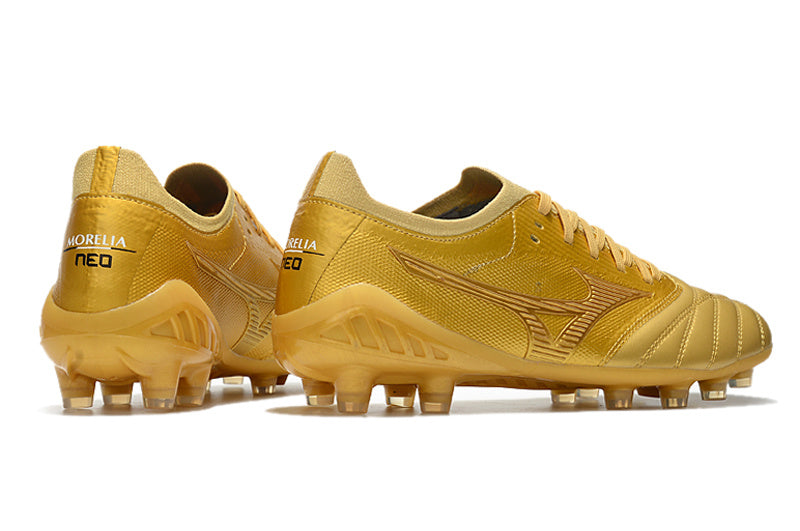 CHUTEIRA MIZUNO MORELIA NEO III JAPAN CAMPO - DOURADA