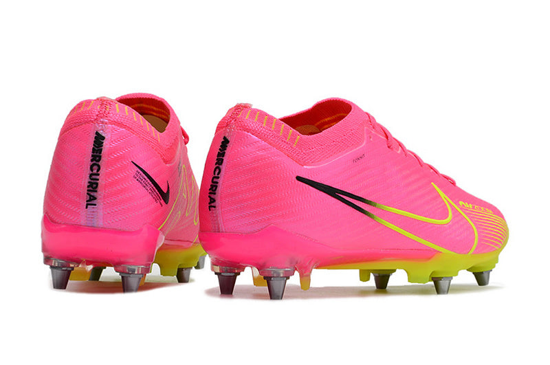 CHUTEIRA NIKE AIR ZOOM MERCURIAL VAPOR 15 ELITE TRAVA MISTA "LUMINOUS" - ROSA E AMARELA