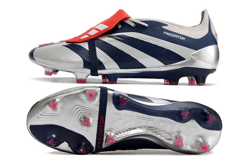 ADIDAS PREDATOR 24 FT ELITE CAMPO ''ROTEIRO'' - CINZA E AZUL