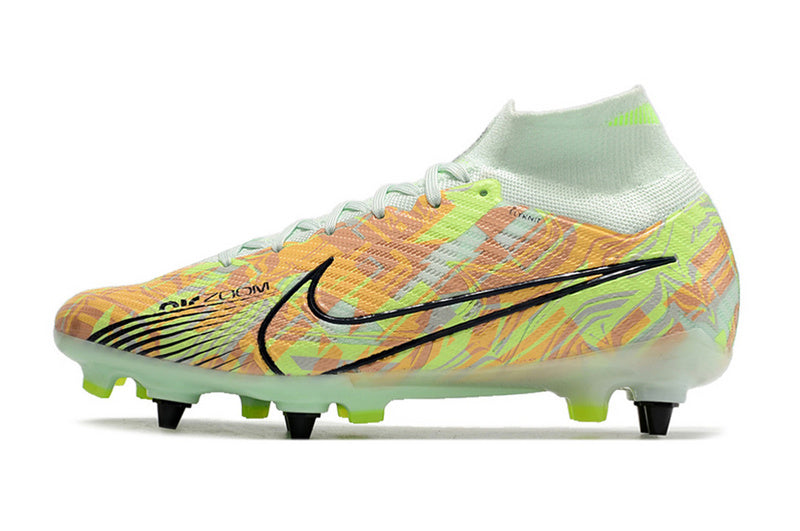 CHUTEIRA NIKE AIR ZOOM MERCURIAL SUPERFLY 9 ELITE TRAVA MISTA "BONDED" - VERDE E LARANJA
