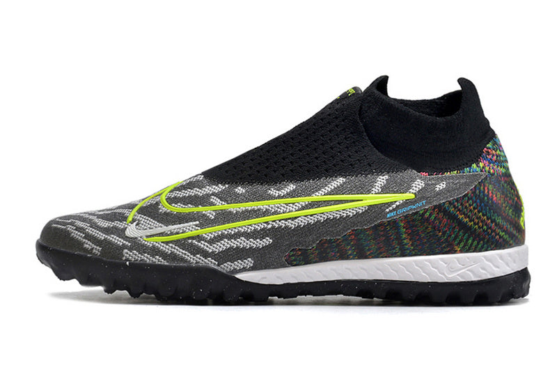 CHUTEIRA NIKE PHANTOM GX DYNAMIC FIT ELITE SOCIETY - CINZA, PRETA E VERDE