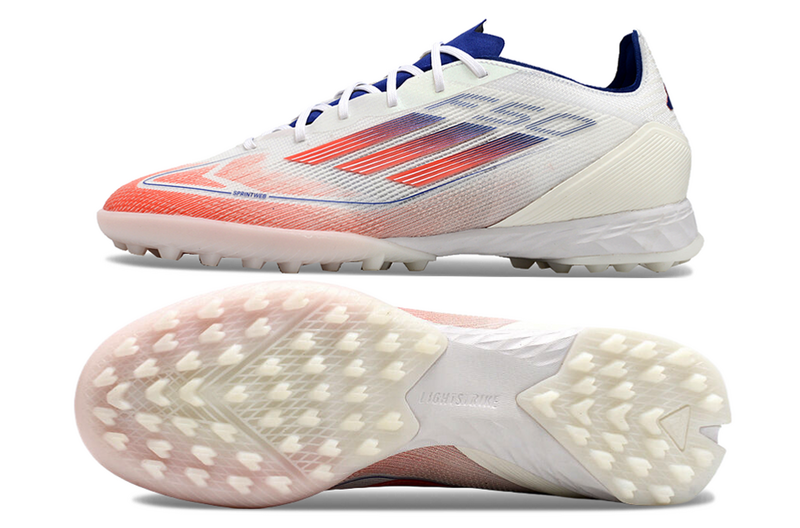 CHUTEIRA ADIDAS F50 SOCIETY "ADVANCEMENT" - BRANCA E VERMELHA