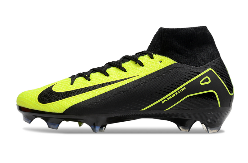 CHUTEIRA NIKE AIR ZOOM MERCURIAL SUPERFLY 10 ELITE CAMPO - PRETA E AMARELO FLUORESCENTE