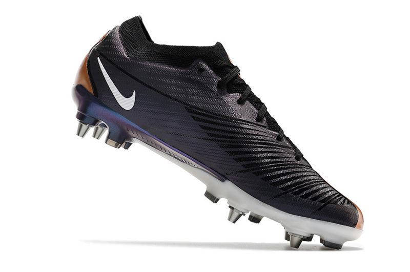 CHUTEIRA NIKE AIR ZOOM MERCURIAL VAPOR 15 ELITE TRAVA MISTA "2001" - PRETA E COBRE