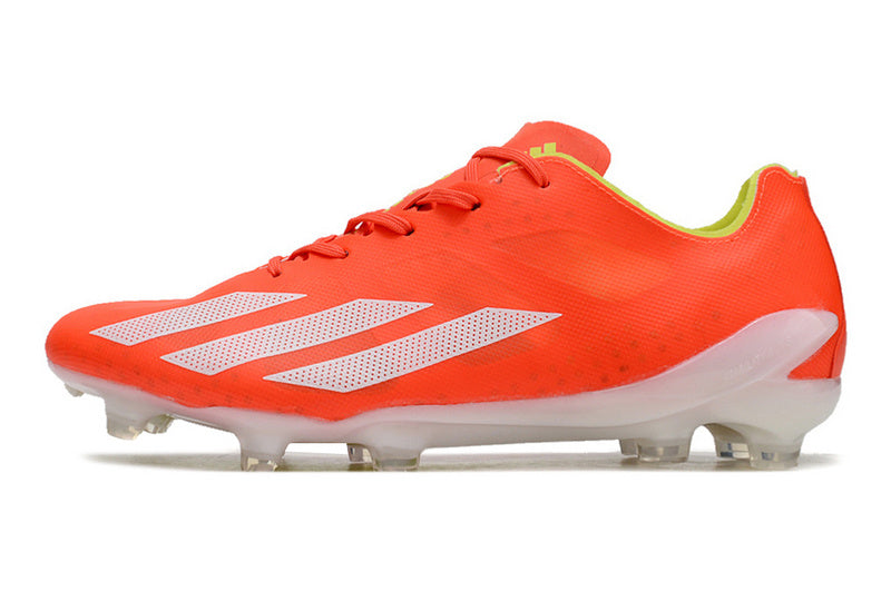 CHUTEIRA ADIDAS X CRAZYFAST+ CAMPO "ENERGY CITRUS" - VERMELHA E BRANCA