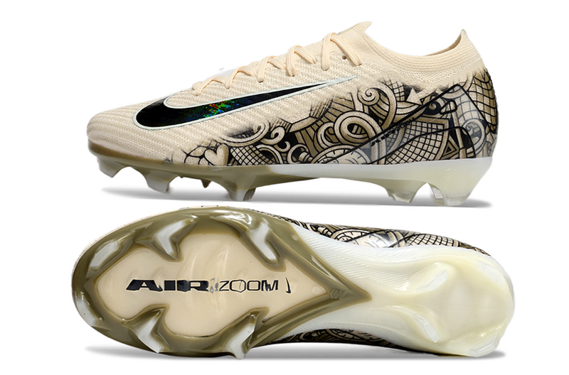CHUTEIRA NIKE AIR ZOOM MERCURIAL VAPOR 16 ELITE CAMPO - BEGE E PRETA