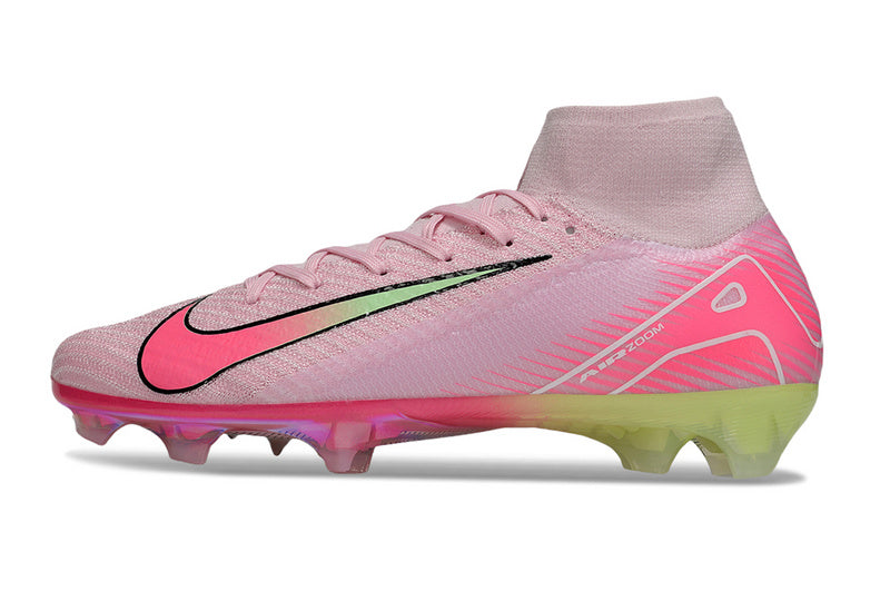 CHUTEIRA NIKE AIR ZOOM MERCURIAL SUPERFLY 10 ELITE CAMPO - ROSA E AMARELA