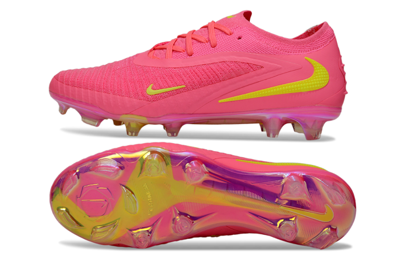 CHUTEIRA NIKE PHANTOM 6 ELITE CAMPO - ROSA E AMARELA