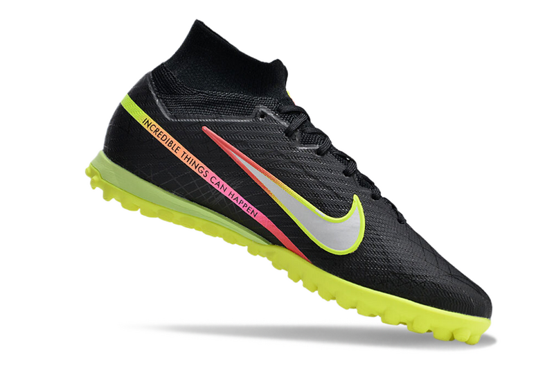 CHUTEIRA NIKE MERCURIAL AIR ZOOM SUPERFLY 9 ELITE SOCIETY - PRETA E VERDE