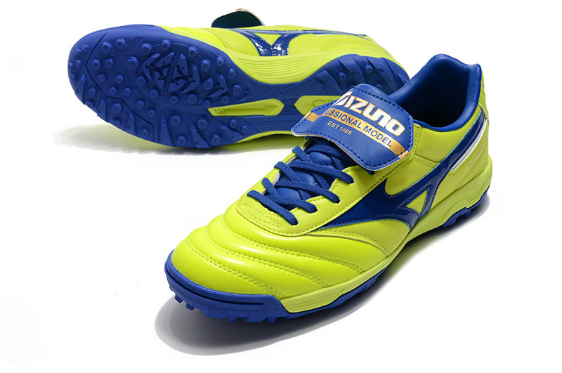 CHUTEIRA MIZUNO MORELIA II SOCIETY - AMARELA E AZUL