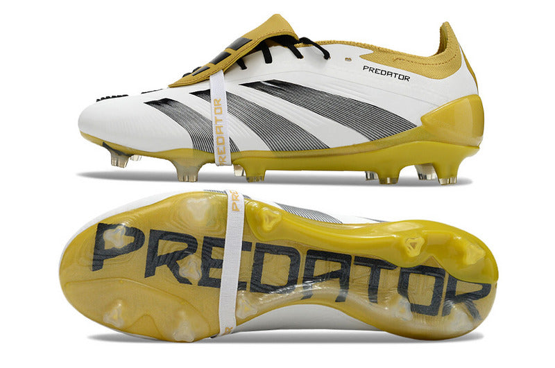 ADIDAS PREDATOR 24 FT ELITE CAMPO "STELLAR ICON" - BRANCA E DOURADA