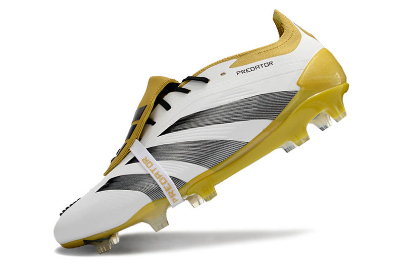 ADIDAS PREDATOR 24 FT ELITE CAMPO "STELLAR ICON" - BRANCA E DOURADA