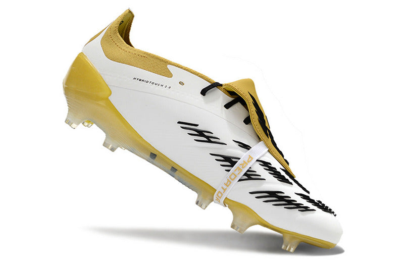 ADIDAS PREDATOR 24 FT ELITE CAMPO "STELLAR ICON" - BRANCA E DOURADA