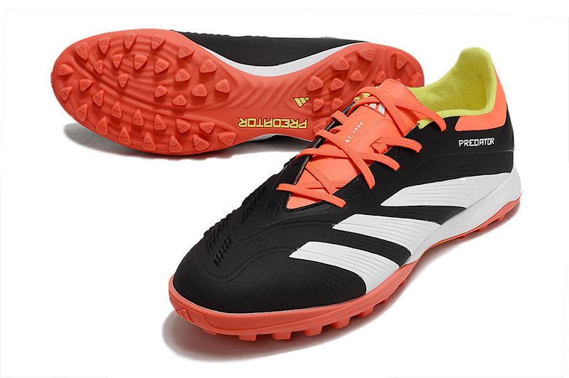 CHUTEIRA ADIDAS PREDATOR 24 ELITE SOCIETY "SOLAR ENERGY" -  PREATA, BRANCA E VERMELHA