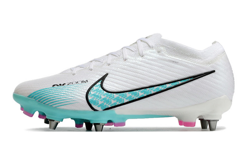 CHUTEIRA NIKE AIR ZOOM MERCURIAL VAPOR 15 ELITE TRAVA MISTA - BRANCA E AZUL