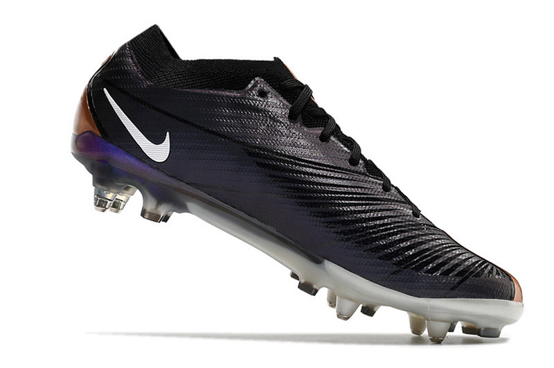 CHUTEIRA NIKE AIR ZOOM MERCURIAL VAPOR 15 ELITE TRAVA MISTA FIXA "2001" - PRETA E COBRE