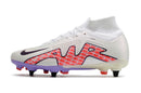 CHUTEIRA NIKE AIR ZOOM MERCURIAL SUPERFLY 9 ELITE TRAVA MISTA "DISRUPTION" - BRANCA E VERMELHA